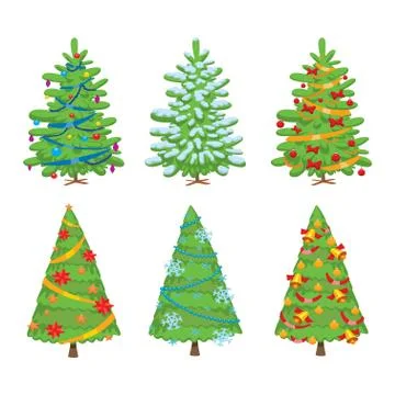 Christmas tree vector set Stock Illustration