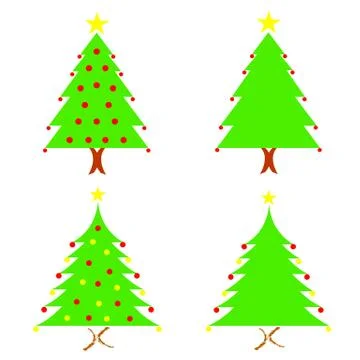 Christmas tree vector set Stock Illustration