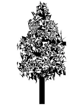 Christmas Tree Vector Silhouette Stock Illustration