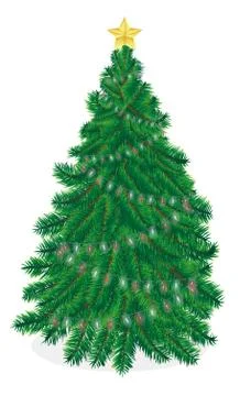 Christmas tree vector on a white background Stock Illustration