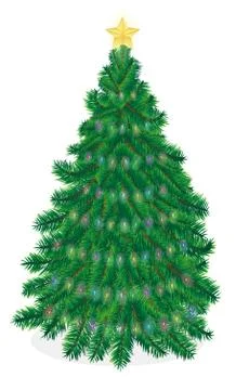 Christmas tree vector on a white background Stock Illustration