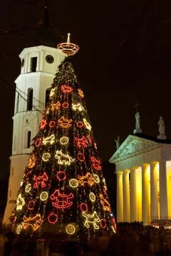 Christmas tree of Vilnius 2013 Stock Photos