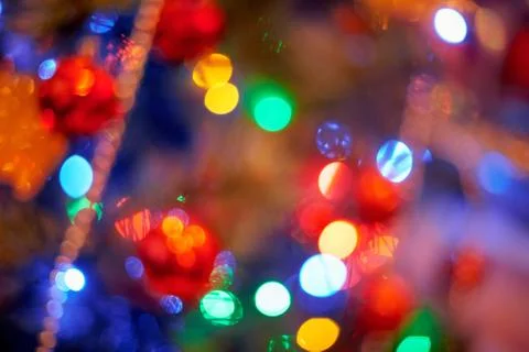 Christmas tree in warm light interior Stock Photos