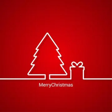 Christmas tree web design, red background Stock Illustration