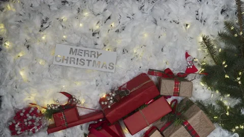 Christmas tree. The white background is covered with fluffy snow 스톡 동영상 165119736
