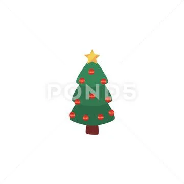 Christmas tree on white background Stock Illustration