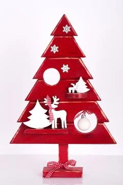 Christmas tree on a white background Stock Photos
