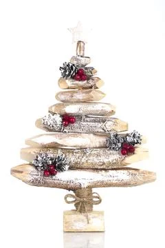 Christmas tree on a white background Stock Photos