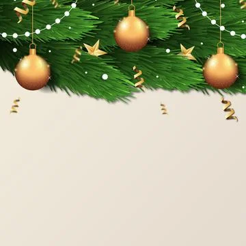 Christmas tree on white background, web template for festive promotional item Stock Illustration