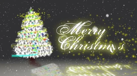Christmas tree white with chrismas message Video stock 8962418