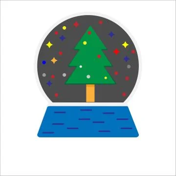 Christmas tree on winter background Vector illustration Stock Illustration