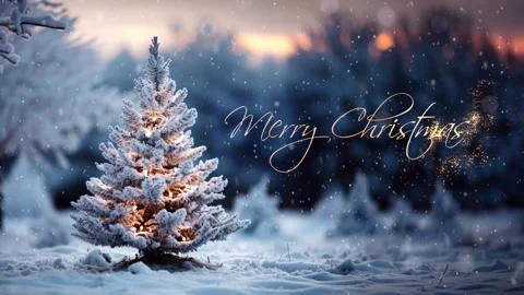 Christmas tree in the winter forest. Vídeos de archivo 255685208