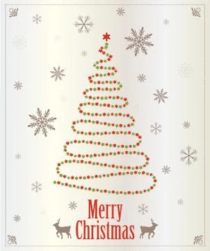 Christmas tree wish card Stock Illustration