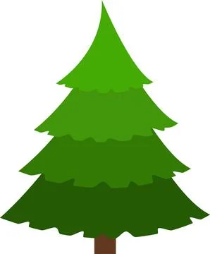 Christmas tree, without decorations. A green tree. Stock Illustration