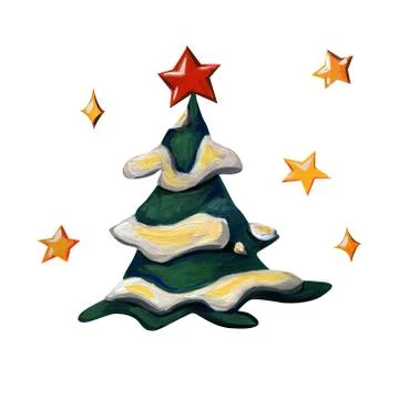 Christmas tree without decorations. Stock Illustration