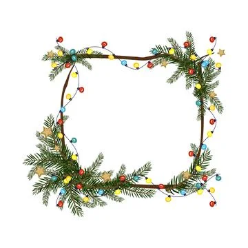 Christmas tree wreath Stock Illustration