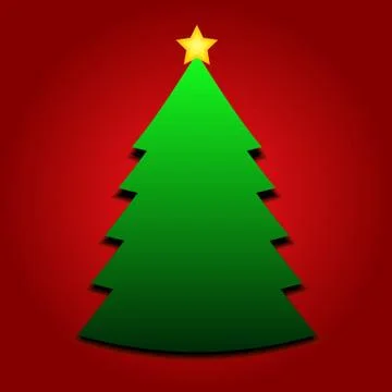Christmas tree with yellow star Stock Illustration