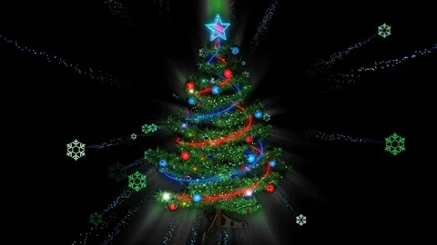 Christmas Treeflakes Looping Animation Stock Footage 73306375