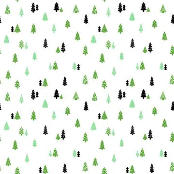 Christmas trees background - simple seamless vector texture. Gift wrapping pa Illustrazione stock