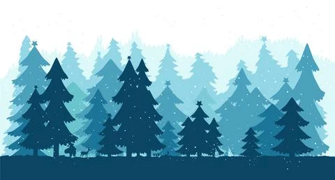 Christmas Trees Background Vector Stock Illustration