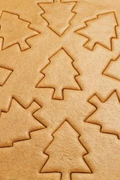 Christmas trees baking texture Stock Photos