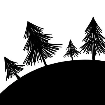 Christmas trees black Illustrazione stock