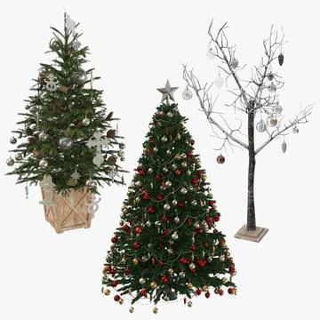 Christmas Trees Collection 01 3D Model
