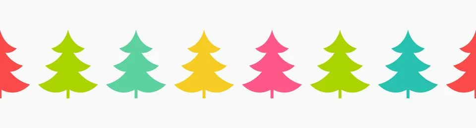 Christmas trees colorful pattern. Vector illustration Stock Illustration