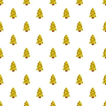 Christmas trees creating a festive seamless pattern background Stock Illustration