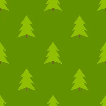 Christmas trees green seamless pattern. Vector illustration. Stock Illustration