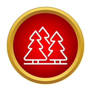 Christmas trees icon representing winter holiday forest Stock Illustration