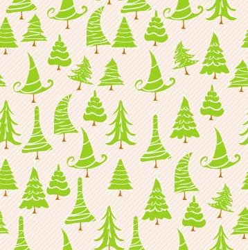 Christmas trees icons seamless pattern Stock Illustration