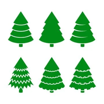 Christmas Trees Icons Set. Vector 스톡 일러스트