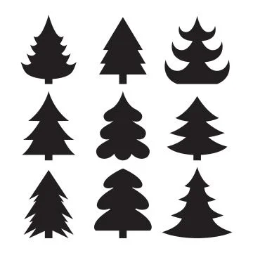 Christmas trees Ilustração Stock