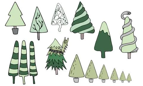 Christmas trees Stock Illustration