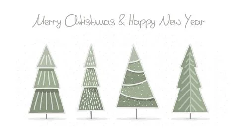 Christmas Trees Stock Illustration