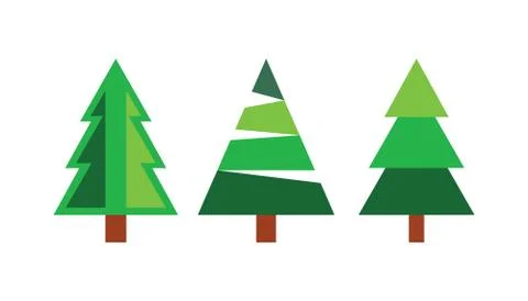 Christmas trees isolated Stock Illustration