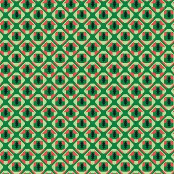 Christmas trees mosaic seamless vector pattern Stock-Illustration
