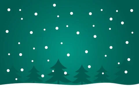 Christmas trees night landscape. Vector illustration Stock Illustration