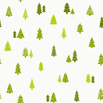 Christmas trees pattern - simple seamless vector texture. Stock Illustration