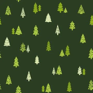 Christmas trees pattern - simple seamless vector texture. イラスト素材