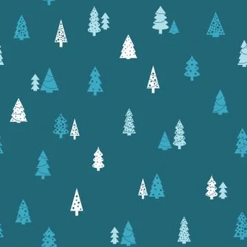 Christmas trees pattern - simple seamless vector texture. 스톡 일러스트