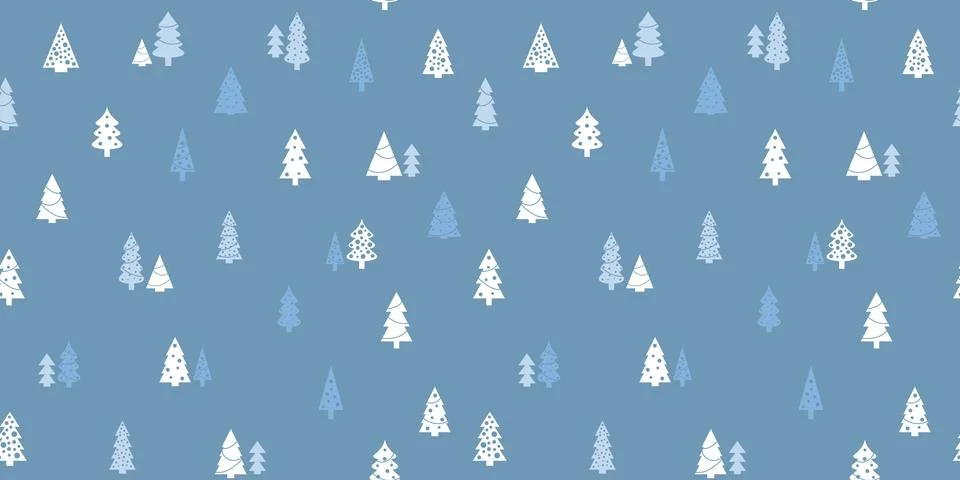 Christmas trees pattern - simple seamless vector texture. Gift wrapping paper Stock Illustration