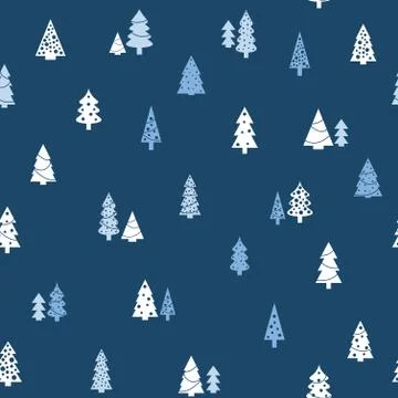 Christmas trees pattern - simple seamless vector texture. Gift wrapping paper 스톡 일러스트
