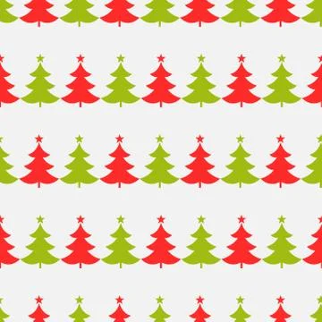 Christmas trees pattern. Vector illustration. Stock Illustration