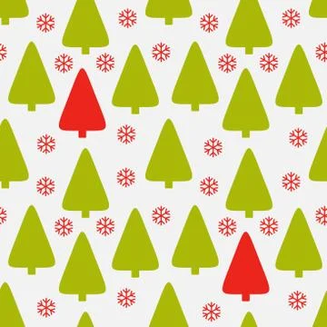 Christmas trees pattern. Vector illustration. Stock Illustration