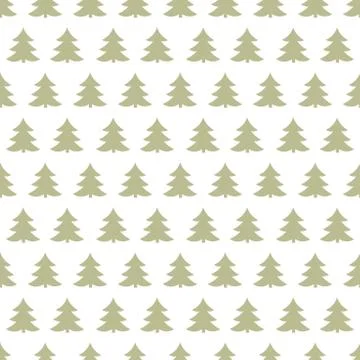 Christmas trees pattern on white background. Vector illustration Stock Illustration