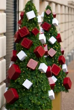 Christmas trees Stock Photos