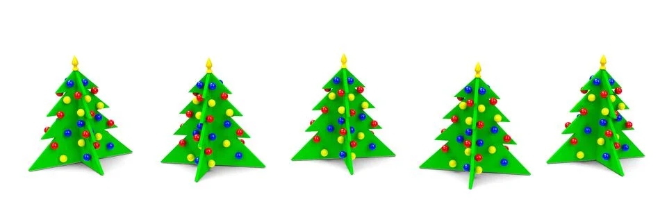 Christmas trees in a row Illustrazione stock
