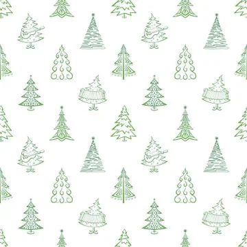 Christmas trees, seamless Illustrazione stock